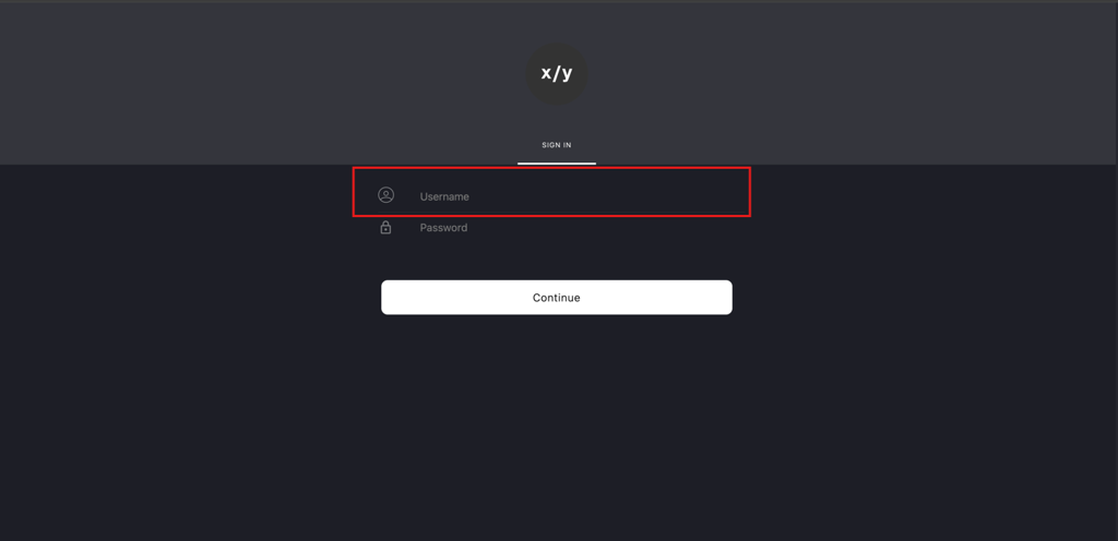 Username field