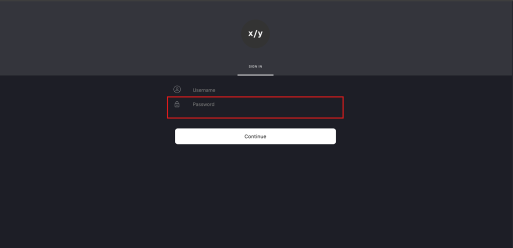 Continue button